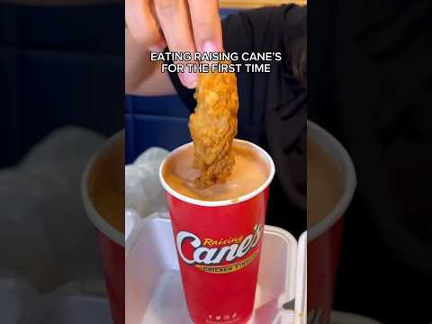 EATING RAISING CANE'S FOR THE FIRST TIME #mukbang #shorts #viral