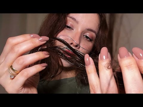 ASMR- Cuidando do seu cabelo com toques lentos 🌿