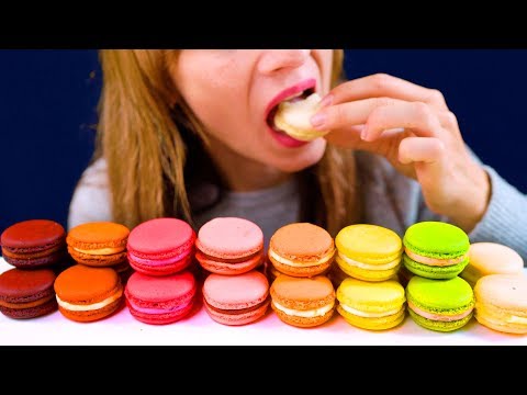 ASMR RAINBOW MACARON EATING SHOW 먹방 MUKBANG | HUNNIBEE ASMR