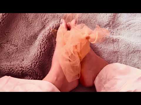 ASMR bare feet fabric play sounds relaxing