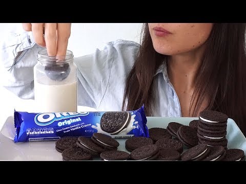 ASMR Eating Sounds: Oreos & Soy Milk (No Talking)