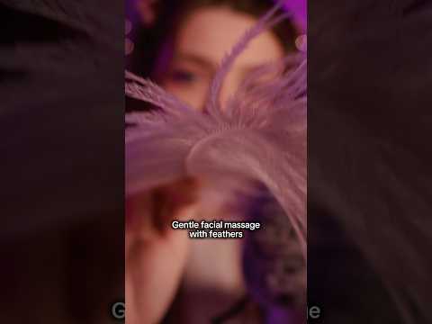 Gentle facial massage with feathers #asmr #asmrsounds #asmrrelax #asmrsleep #relax #tingles