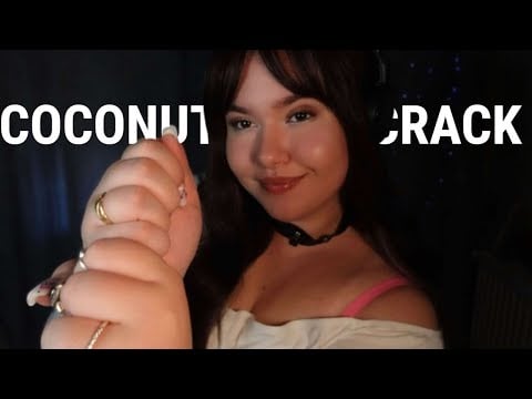 ASMR Coconut Crack, Coconut Rain 🥥🌧️ Trigger ( Mouth Sounds & Visuals, Hand Movements )