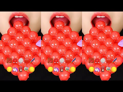 VERTICAL MUKBANG DRAGON FRUITS JELLY ASMR, WAX CANDY ASMR, BRUSH CANDY ASMR EMOJI FOOD ASMR 🖌️