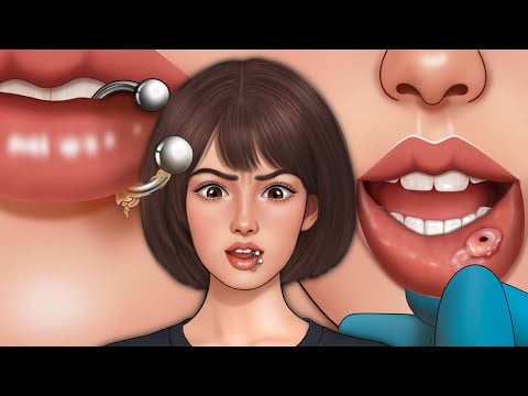Satisfying Lip Jewelry Maintenance and Cleaning Animation, Relaxing ASMR Animation
