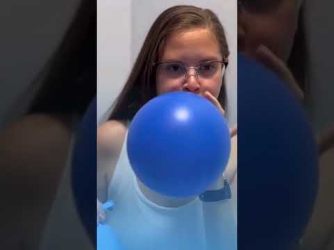 BLOWING Blue Balloons #balloon #blowing #shorts #asmr #blue 🎈✨