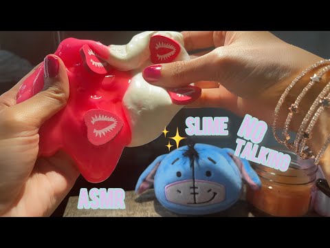 ASMR Slime No Talking - Oddly Satisfying Slime Relax Your Mind Before Sleep *SOFT STICKY SOUNDS* ✨