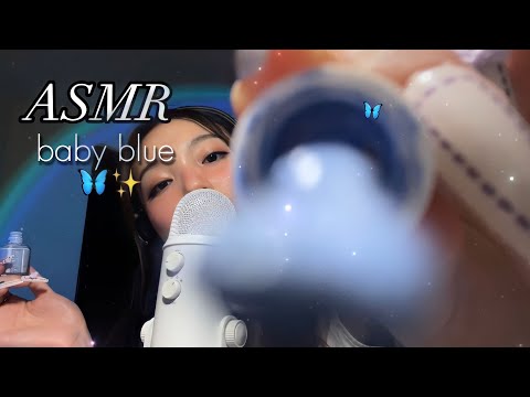 ASMR // Gõ toàn đồ màu xanh!🦋✨ - nails tapping, mouth sound, visuals,…| Deadzonnne