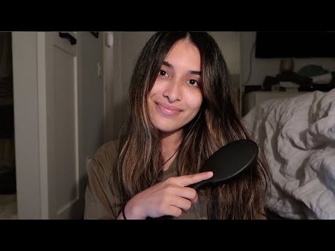 ASMR Brushing My Hair & Doing My Nightly Skin Care Routine (SO MANY TINGLES)