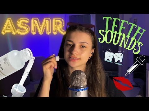 ASMR💤🎧TEETH SOUNDS👄☺️TAPPING🦷💋