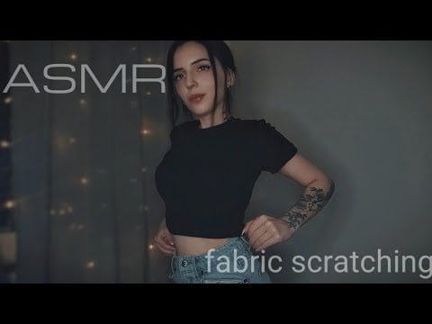 ASMR Fabric Scratching on Jeans & Top 🖤 No Talking Relaxation