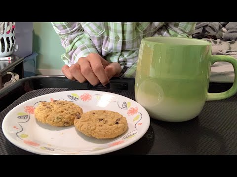 Eating Homemade Cookies (crunchy sounds!) With Coffee! NO TALKING! - ASMR