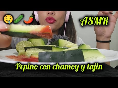 ASMR| Sonidos crunchy para dormir bien agusto| pepinitos con chamoy