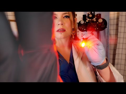 ASMR Ophthalmologist Orbital Eye Exam | Light Desaturation Testing | Orbital Ultrasound