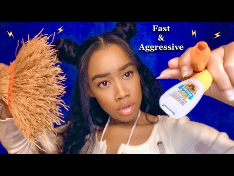 [ASMR] Fast & Aggressive Make-up Application Using the Wrong Products(fast ASMR)