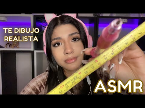 ASMR ESPAÑOL / Te DIBUJO LA CARA (muy REALISTA) + MIDO TU CARA + Mouth Sounds