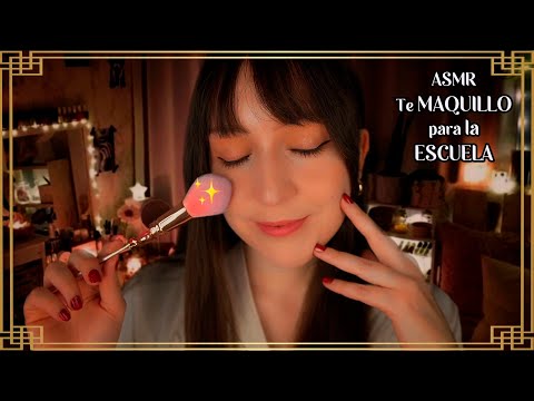 ⭐ASMR Te Maquillo para la Escuela🏫 [Sub] Roleplay Hermana Mayor