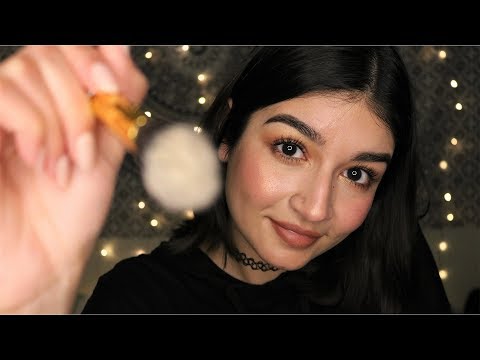 ASMR Face Brushing & Trigger Words 💖