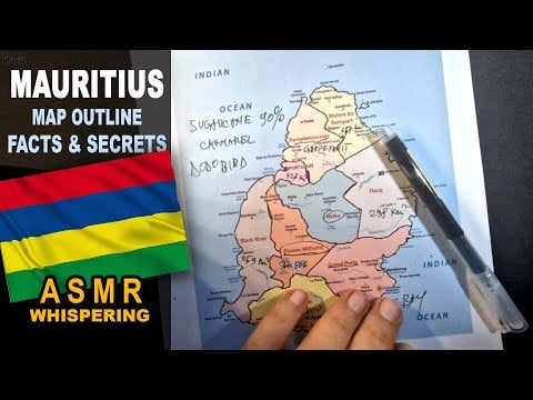 MAURITIUS island map outline with its districts | Facts and secrets | ASMR whispered geography facts