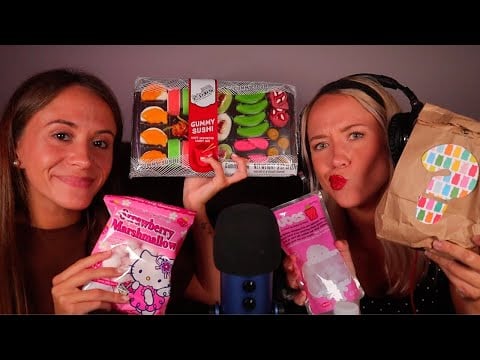 ASMR / Candy Mukbang With My Sister (ft. kittens)