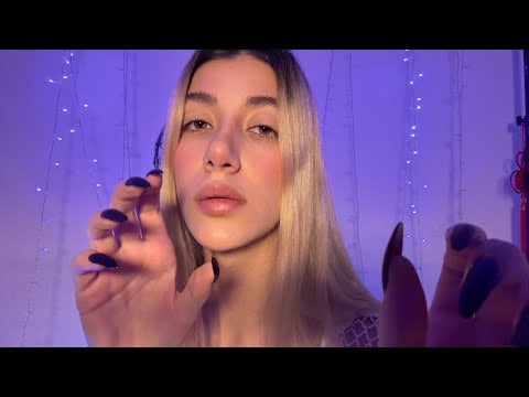 ASMR personal attention ( slowly caressing your face & skin ) + whispering & mouth sound