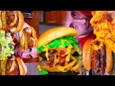 ASMR Eating Burgers 2 HOURs NO TALKING SAVAGE MUKBANG 먹방