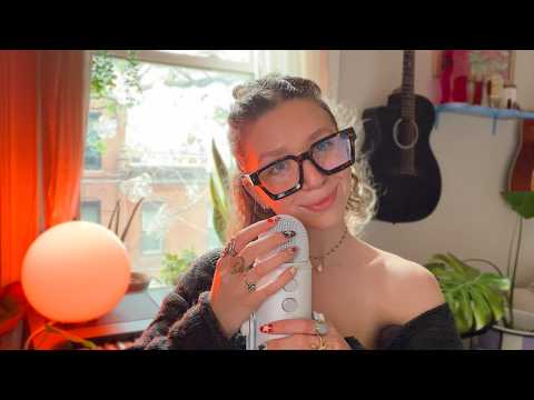 ASMR | slightly inaudible whispering & bare mic scratching