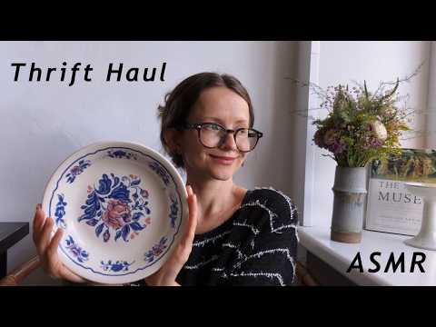ASMR Rambling Thrift Haul + Home Decors 🫐 Crinkly Plastic & Pearl Sounds 🫐 Soft Spoken 🫐