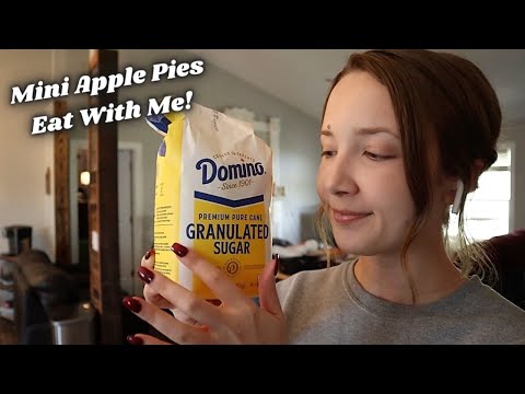 ASMR| Bake & Eat With Me 🍎mini apple pies🍎