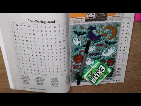 STICKERS & SPOOKY WORD SEARCH ASMR CHEWING GUM