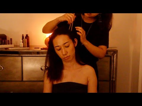 [ASMR] Real Person Gua Sha Neck, Shoulder, Face & Head Massage, Scalp Check & Guided Meditation