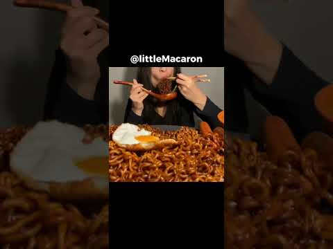Jjajangmyeon / Black Bean Ramen Mukbang ASMR #asmr #ramen #mukbang #eatingasmr 