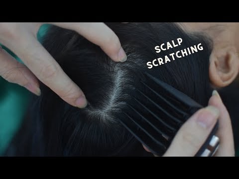 ASMR Hair Parting, Hair Brushing Tingles, Scalp Scratching On Real Person For Relieve Anxiety