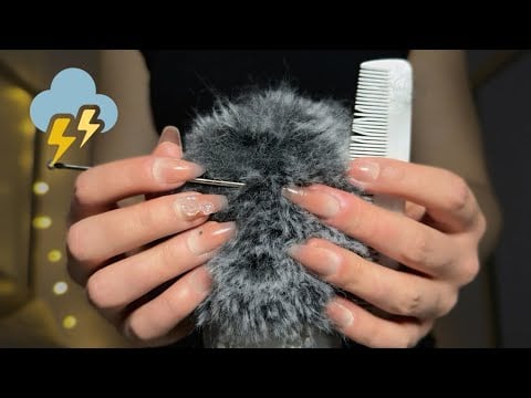 1 HOUR INTENSE Scalp Check + Massage with Rain Sounds [ASMR] for Study, Tingles, Relaxation