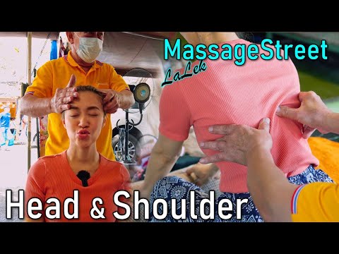 ASMR: Grandpa's Thai Ancient Massage at outdoor street weekend market