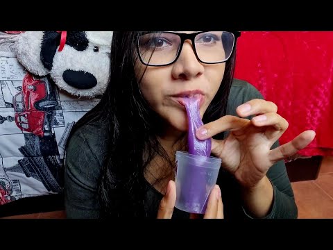 ASMR comiendo Slime Comestible sabor tutifruti