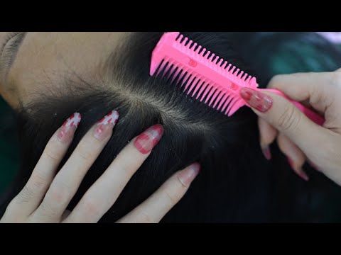 ASMR Scalp Check No Talking, Hair Parting & Hair Scratching For Relaxation