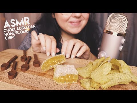 ASMR Äter Honeycomb, Chokladskedar & Chips (Saker ni önskat!)