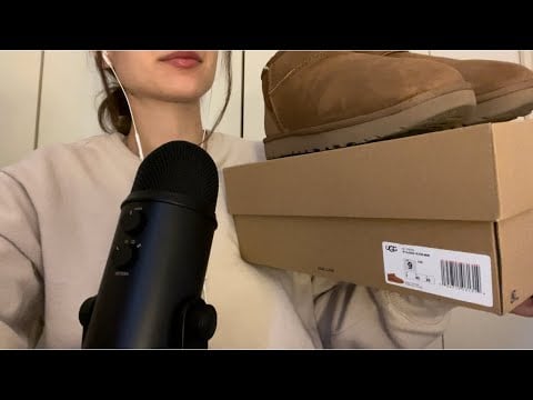 ASMR UGG UNBOXING 🧸🤍 (Whispering, Scratching & Tapping)
