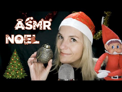 ASMR FR 🎅 Triggers de Noël + vidéo blabla avec chuchotement très proche du micro 🎄