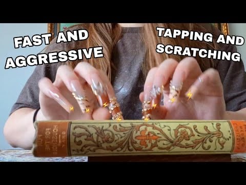 Actually Fast and Aggressive Book Tapping and Scratching ASMR 