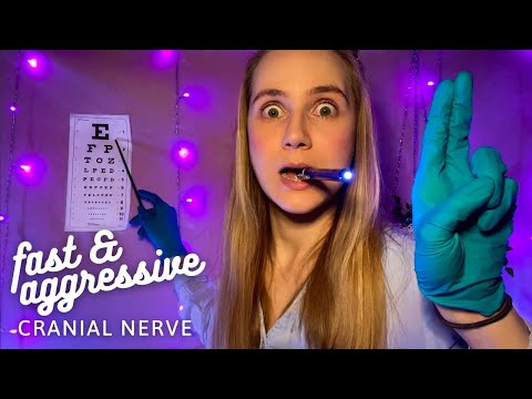 ASMR Fast & Aggressive Cranial Nerve Exam