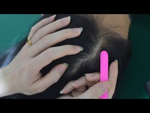 ASMR Hair Parting, Hair Scratch, Scalp Massage Real Person For Relieve Headache, Stress