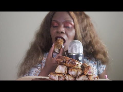 Home Made Egg-Rolls ASMR Eating Sounds