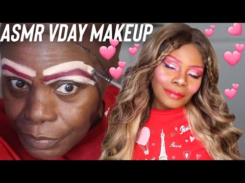 NO DYE PINK BROWS CUTE FUN VDAY ASMR MAKEUP