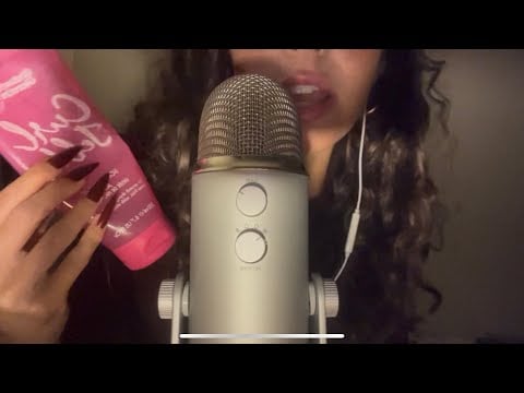 My ninth ASMR video | My Curly Hair Routine (super close whispering)