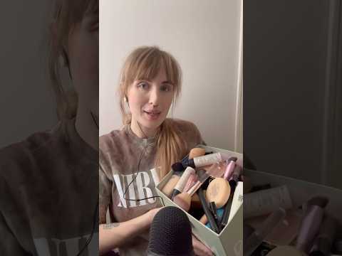 Makeup tapping with short natural nails, lid sounds, liquid sounds for sleep 💤✨#asmr #naturalnails