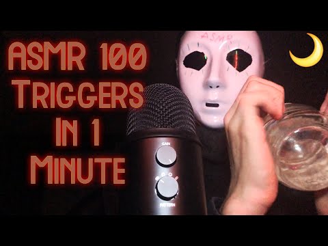 ASMR 100 TRIGGERS IN 1 MINUTE - BLIND ASMR