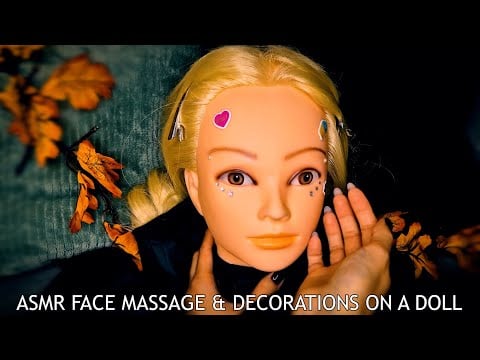 ASMR FACE MASSAGE & DECORATIONS ON A DOLL💆‍♀️ Gum Chewing + Soft Spoken 🍬ASMR IN BULGARIAN