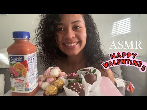 ASMR Fresas cubiertas de chocolate,galletitas de malvavisco,chocolate férreo rocher(eating sounds)